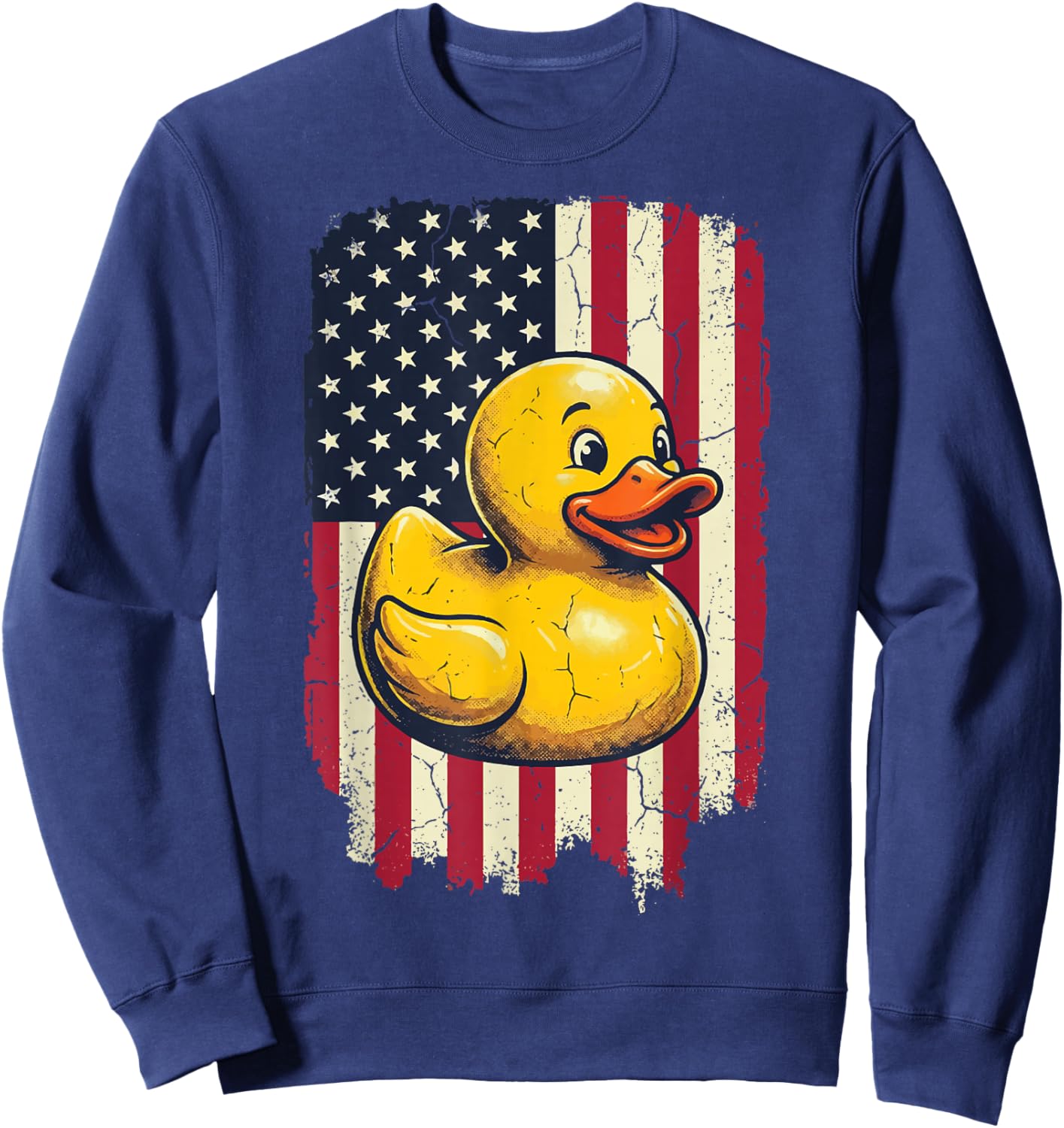 Rubber Duck USA Flag 4th of July Duck Collector Sweatshirt - Sweatshirt | Navy