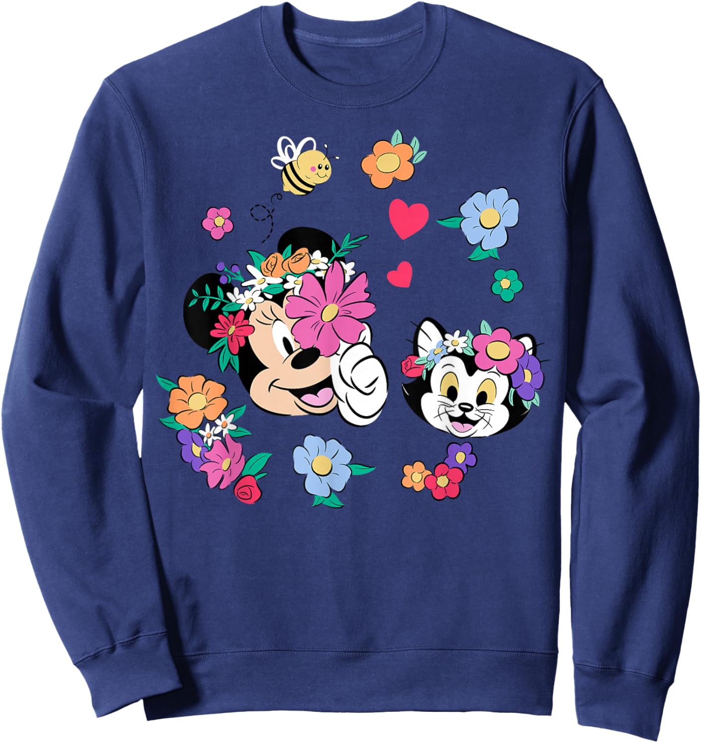 Disney Mickey and Friends Minnie Mouse & Figaro with Flowers Sweatshirt - Sweatshirt | Navy
