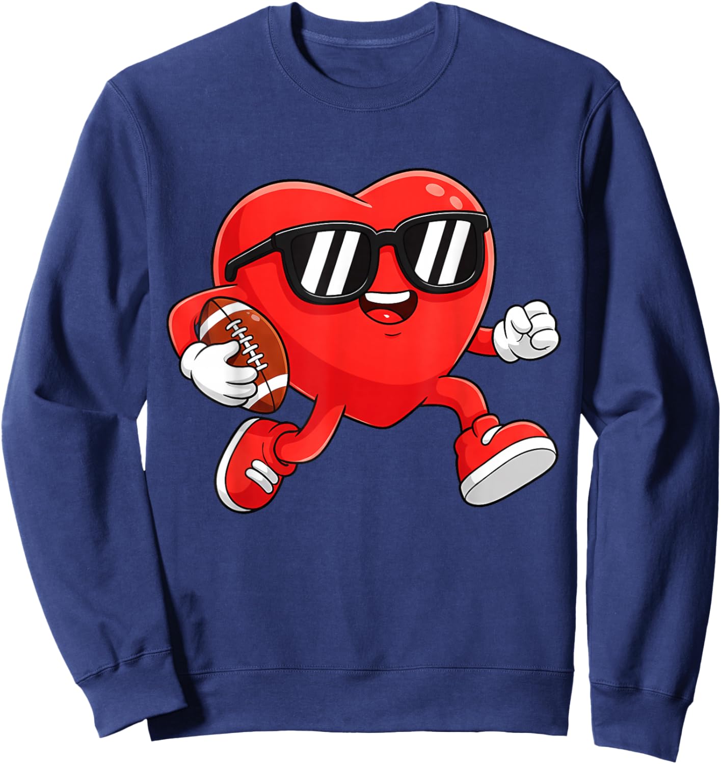 Boy Valentines Day Heart American Football Boys Men Kids Sweatshirt - Sweatshirt | Navy