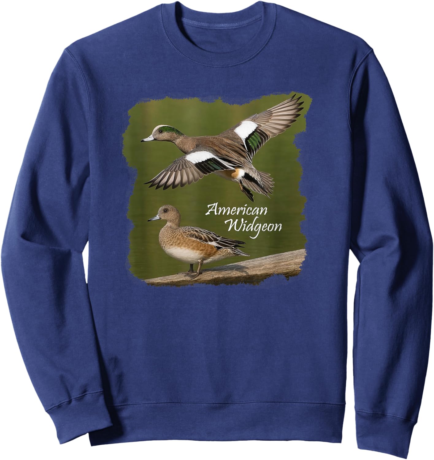 Bird Series. Duck Series. American Widgeon. Sweatshirt - Sweatshirt | Navy