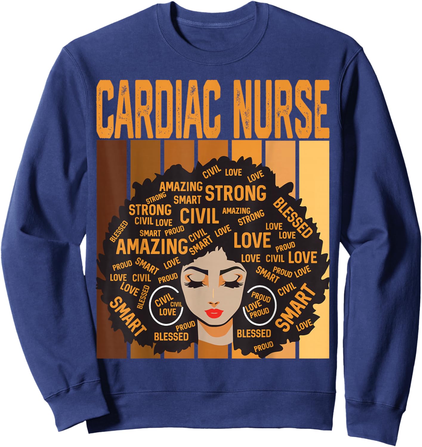 Cardiac Nurse Powerful Black History Month Black Pride Sweatshirt - Sweatshirt | Navy