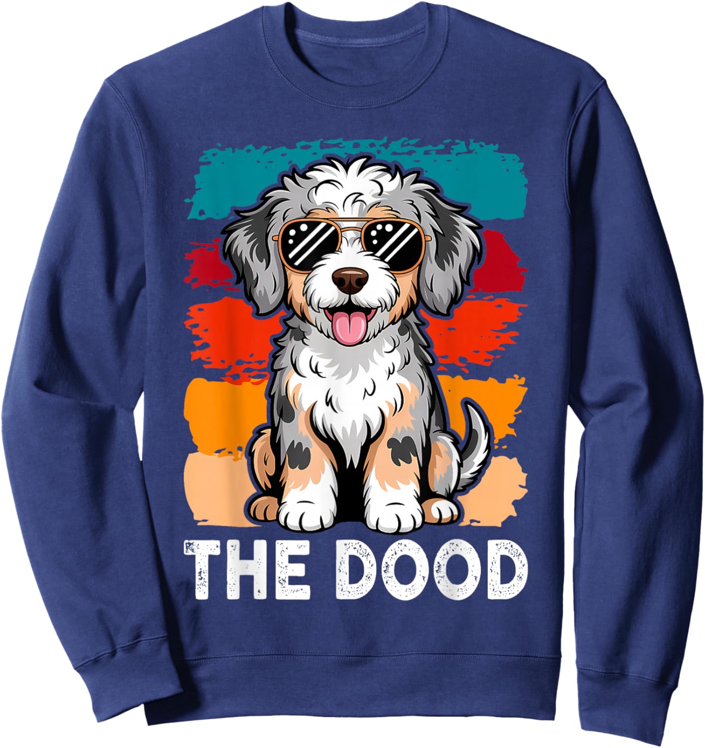 The Dood Mom Blue Merle Aussiedoodle Doodle Dog Dad Sweatshirt - Sweatshirt | Navy