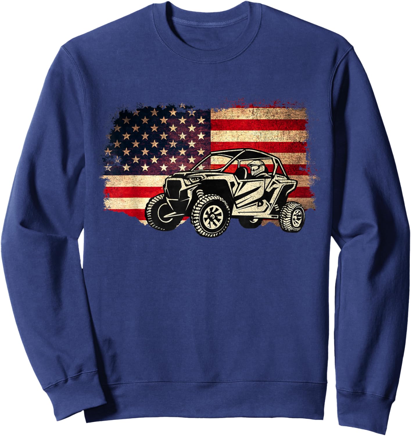 SXS UTV USA American Flag 4th of July Sweatshirt - Sweatshirt | Navy