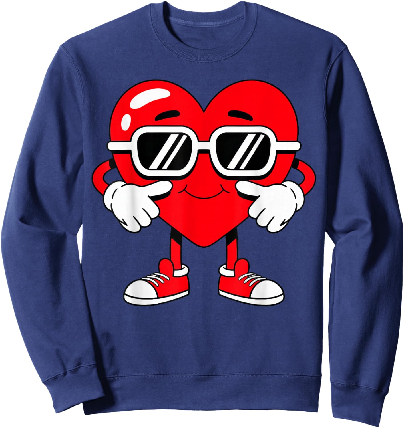 Valentines Love Heart Peace Sweatshirt - Sweatshirt | Navy