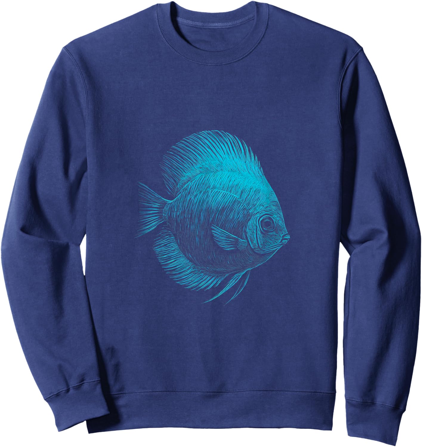 Blue Discus Fish Aquarium Fishkeeper Sweatshirt - Sweatshirt | Navy