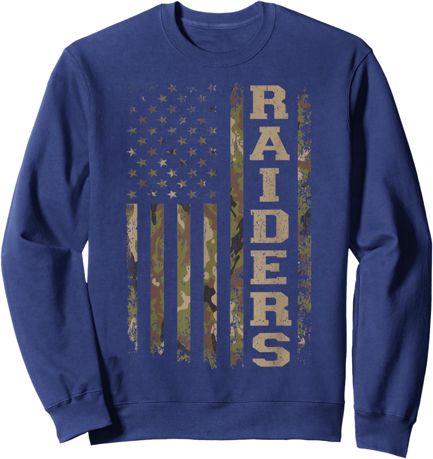 Raiders USA Flag Camo Women Girl Boy Sweatshirt - Sweatshirt | Navy