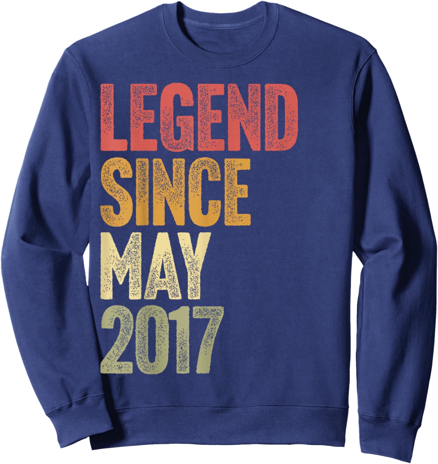 9 Year Old Legend Since May 2017 Retro 9th Birthday Sweatshirt - Sweatshirt | Navy