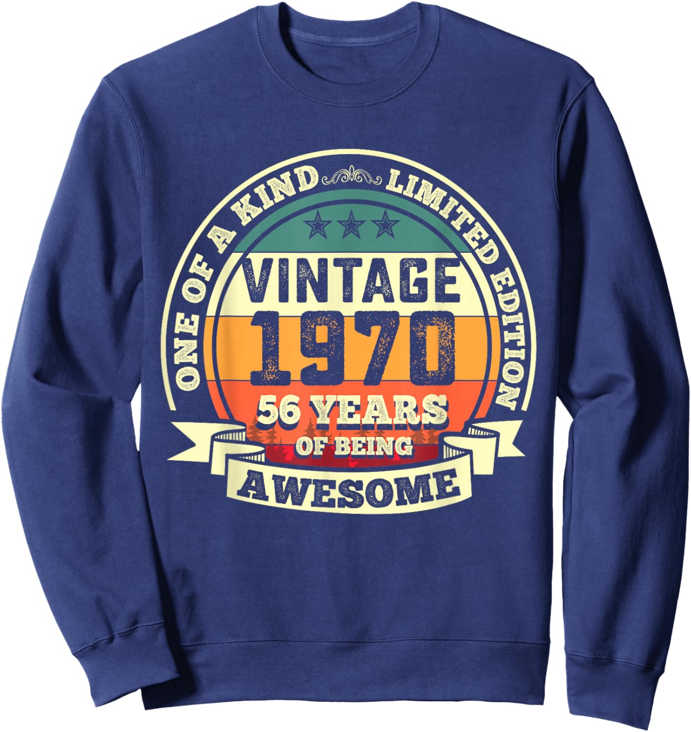 56th Birthday Gift 56 Years of Being Awesome 56 Years Old Sweatshirt - Sweatshirt | Navy