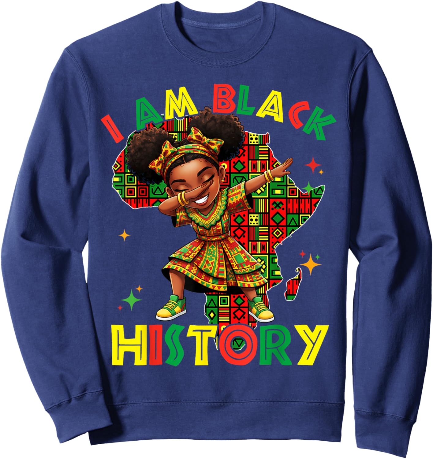 I'm Black History Month Shirt Girls Kids African American Sweatshirt - Sweatshirt | Navy