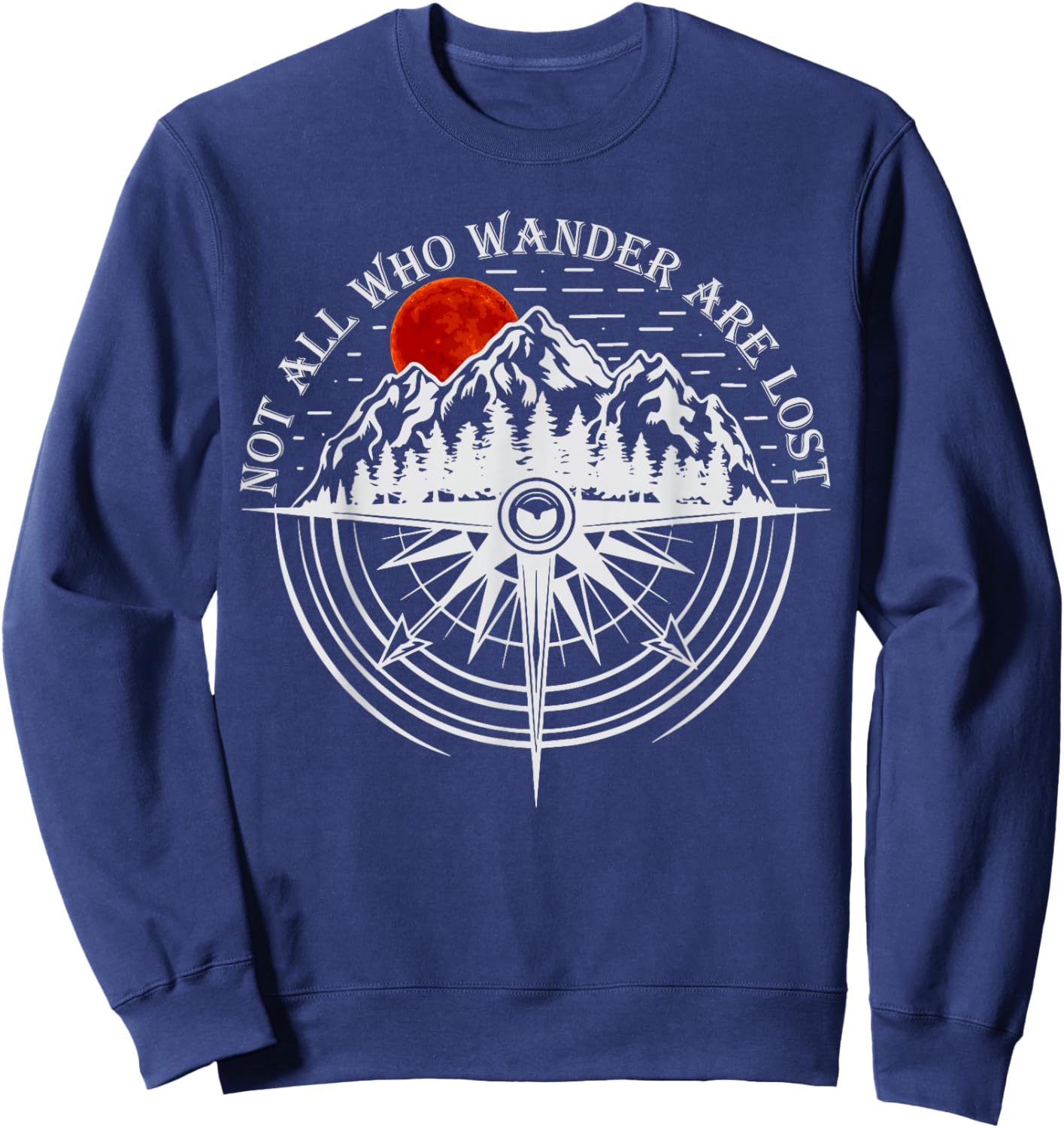 Out of Breath Hiking Society Mountain Hiking Outdoor Hiker Sweatshirt - Sweatshirt | Navy