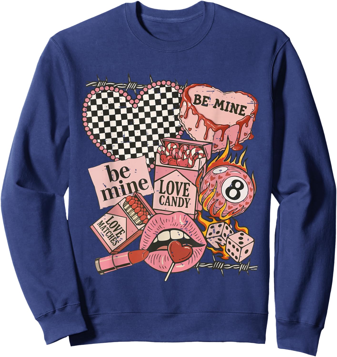 Vintage Western Valentine Collage Howdy Cowgirl XOXO Love Sweatshirt - Sweatshirt | Navy