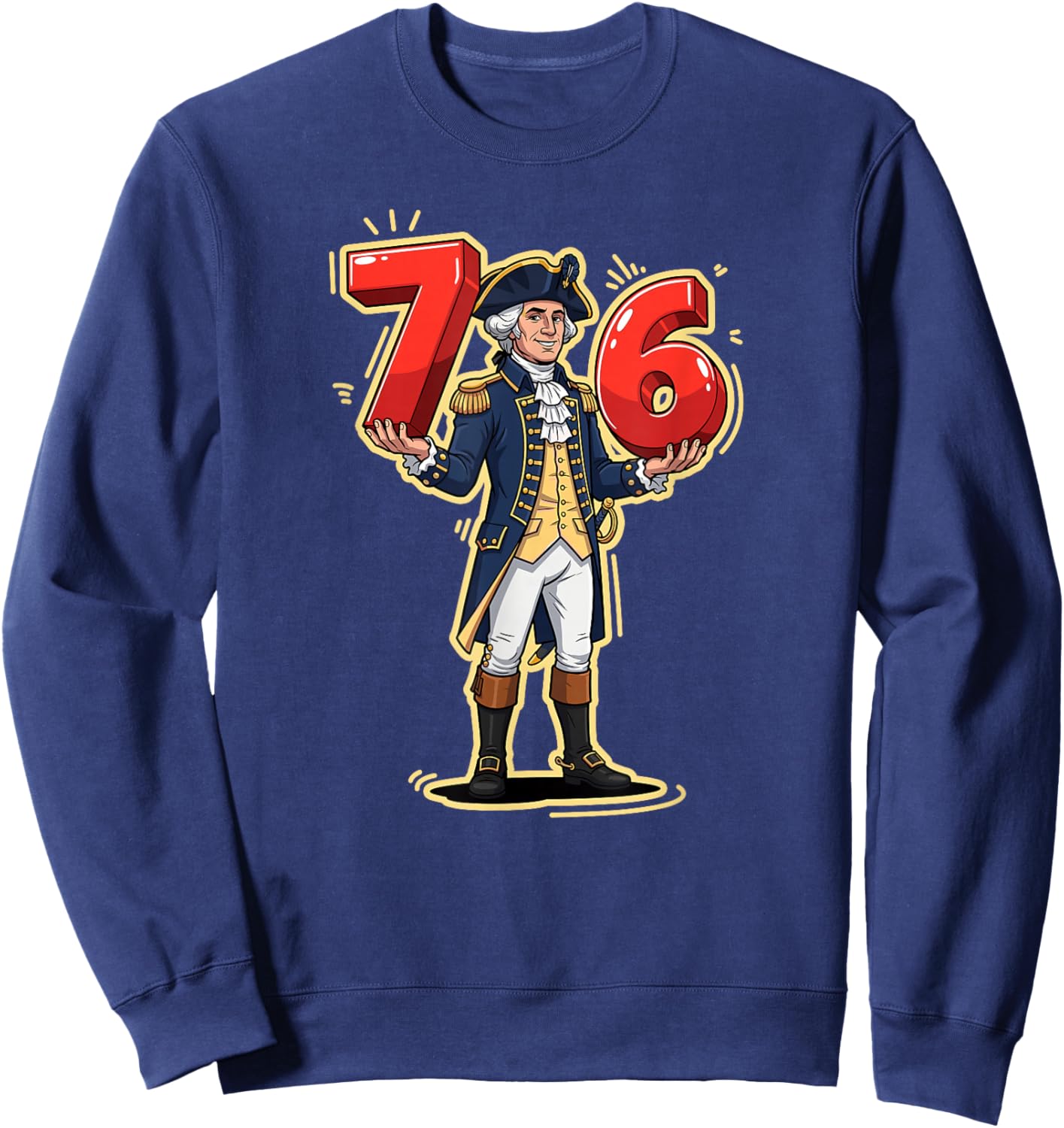 Funny George Washington Six Seven 6 7 Meme Sweatshirt - Sweatshirt | Navy