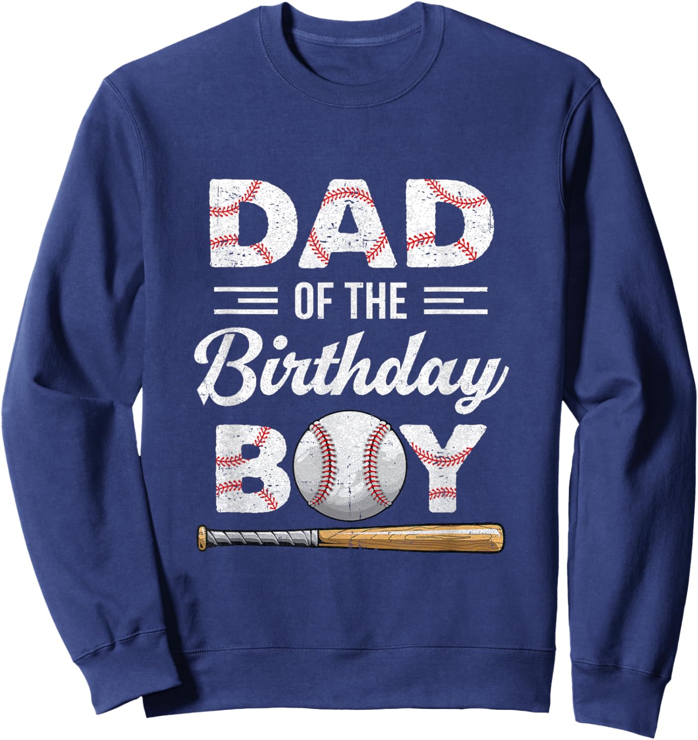 Dad of The Birthday Boy Baseball Matching Family Sweatshirt - Sweatshirt | Navy