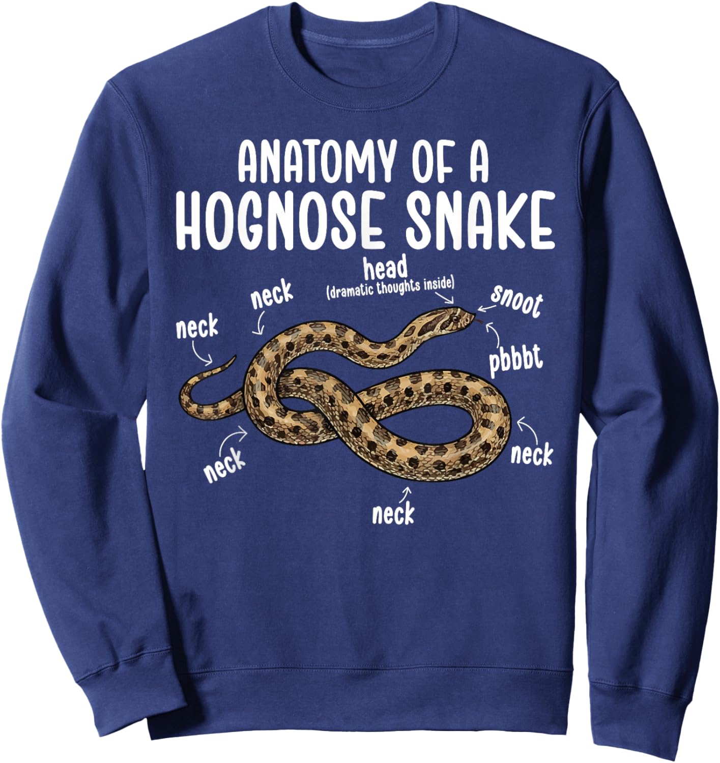 Anatomy of A Hognose Snake Owner Hognose Snake Lover Sweatshirt - Sweatshirt | Navy