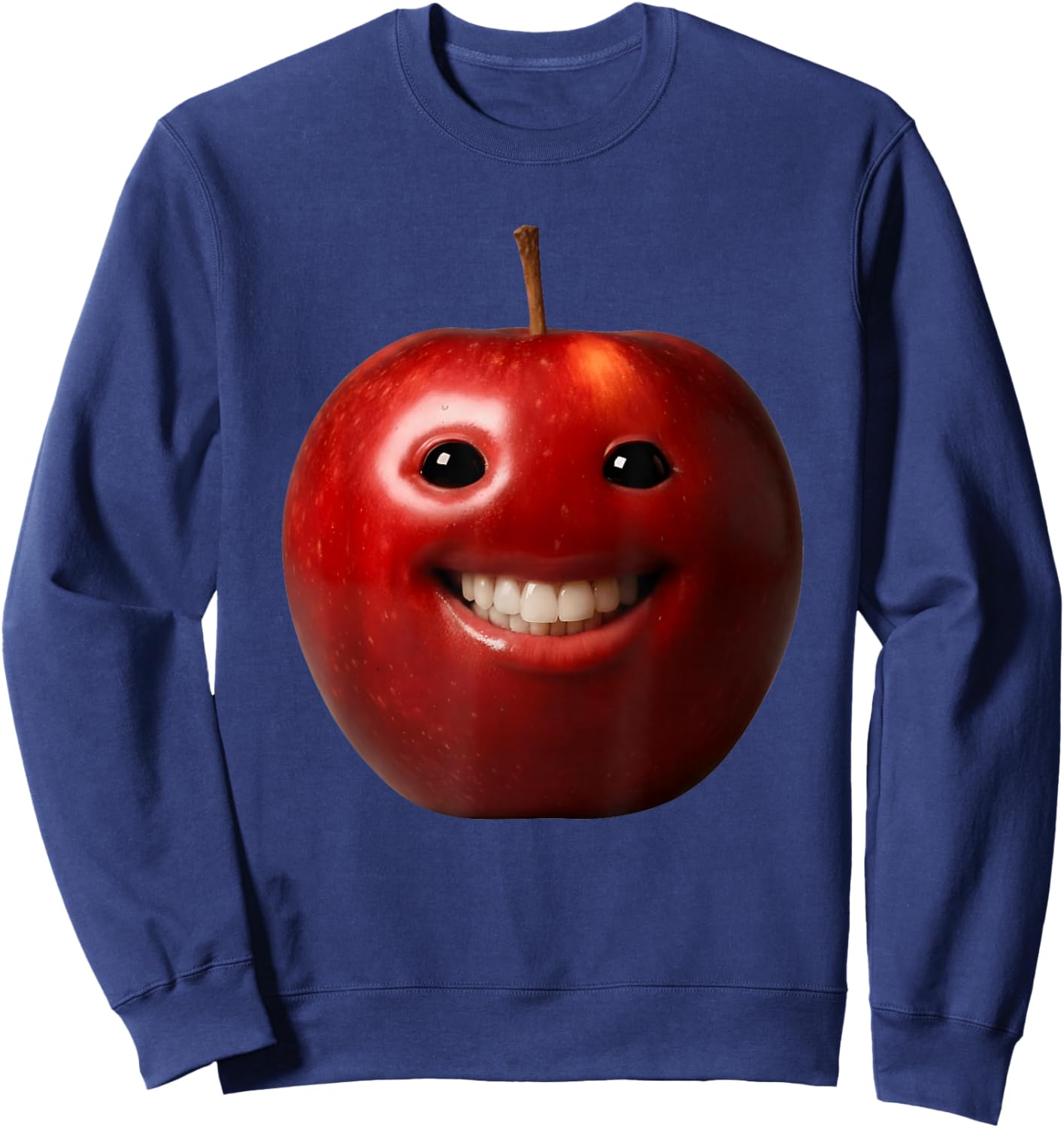 Ai Apple Meme Fruits Eating Fruit Funny brainrot Silly Gen Z Sweatshirt - Sweatshirt | Navy