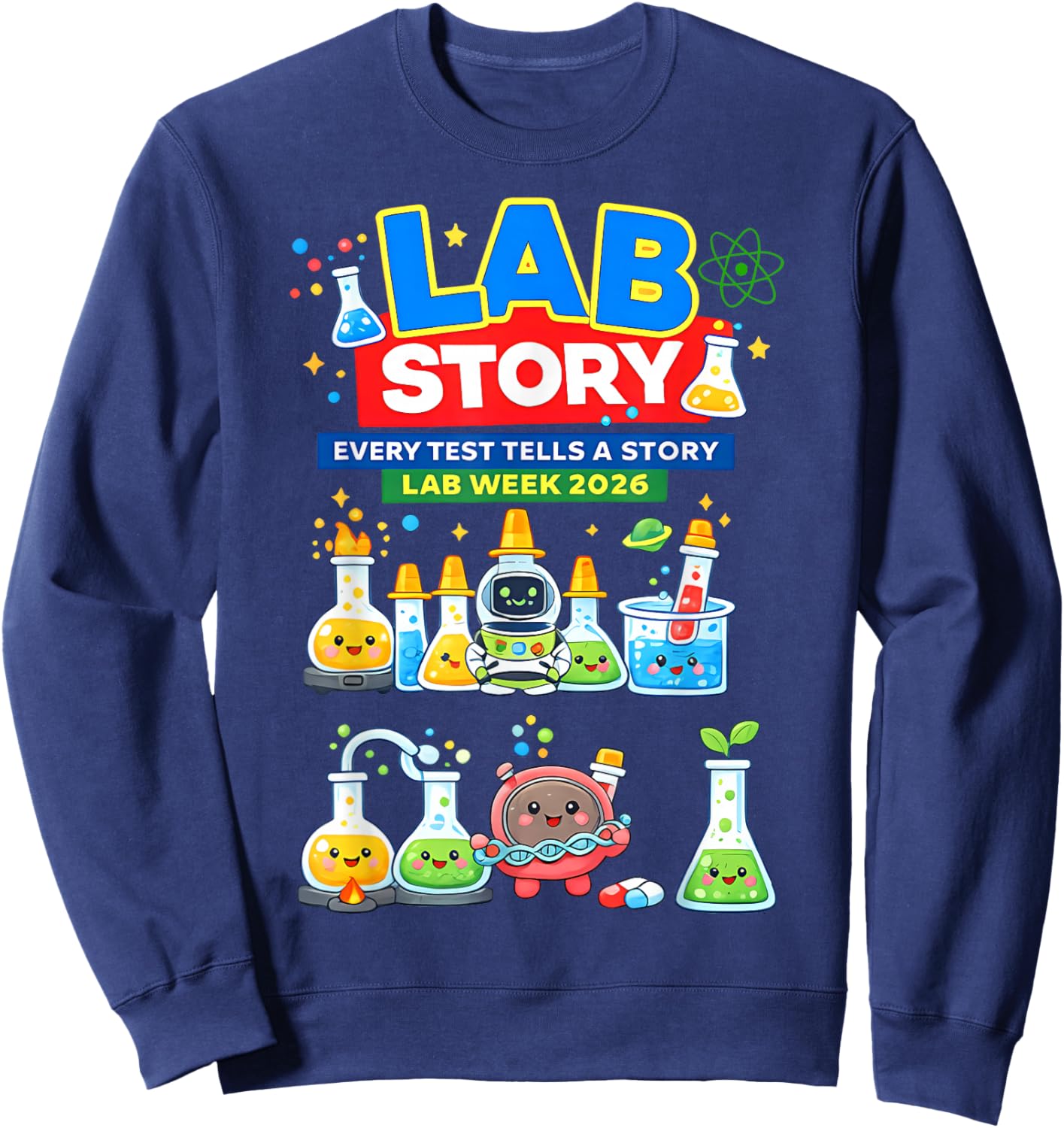 Lab Story Lab Week 2026 Medical Laboratory Technician Team Sweatshirt - Sweatshirt | Navy