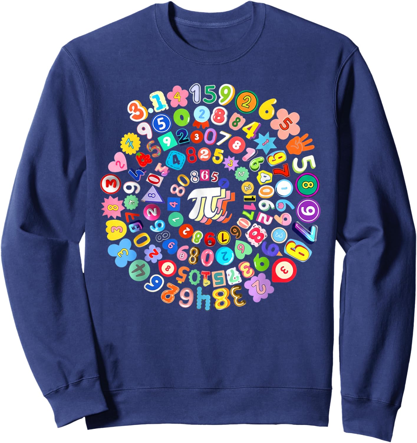 Pi Day Vintage Pi Number 3,14 Spiral Pi Math Teacher Student Sweatshirt - Sweatshirt | Navy