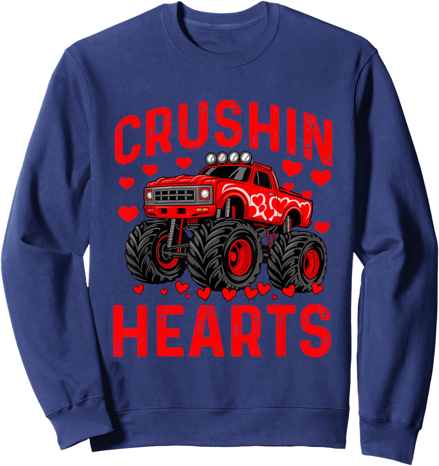 I'm Ready to Crush Hearts Boys Funny Valentines Sweatshirt - Sweatshirt | Navy