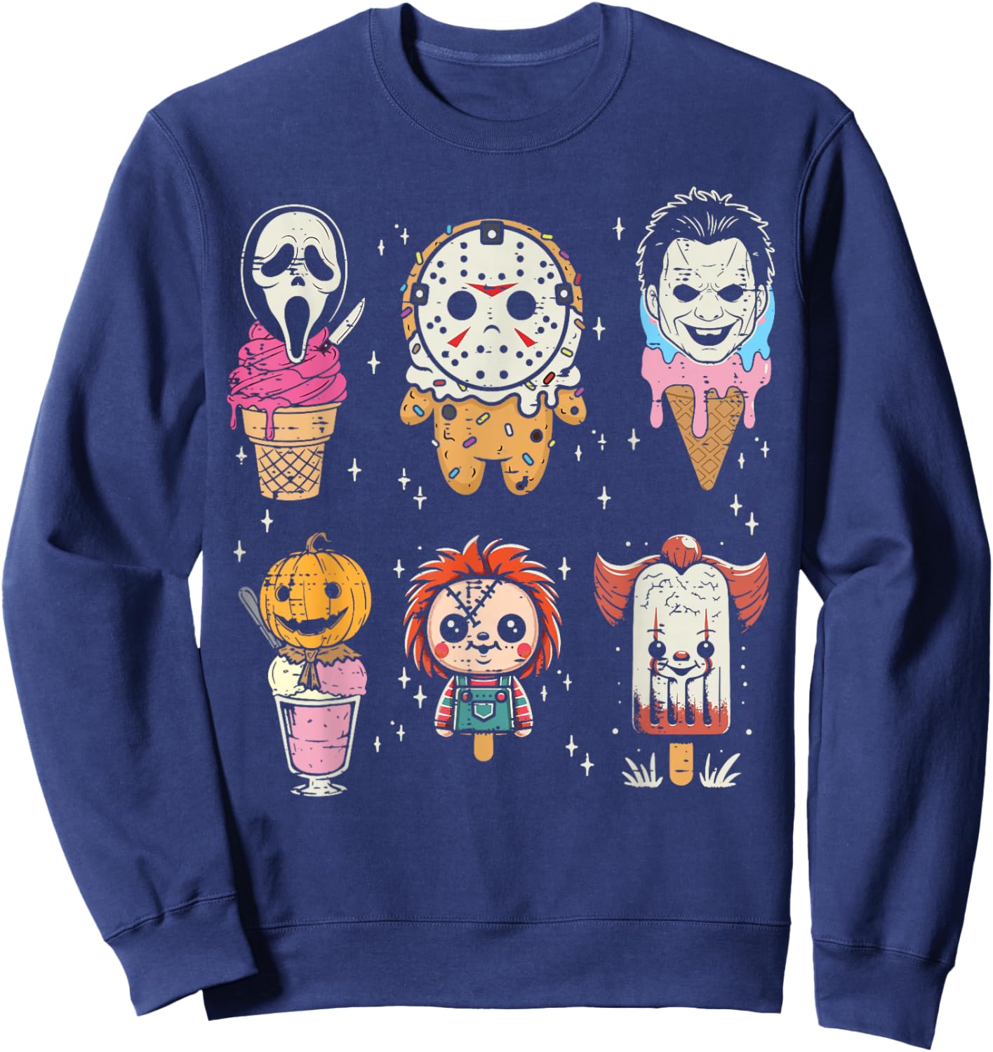 Halloween Desserts Ice Cream Cute Costume Kids Men Women Sweatshirt - Sweatshirt | Navy