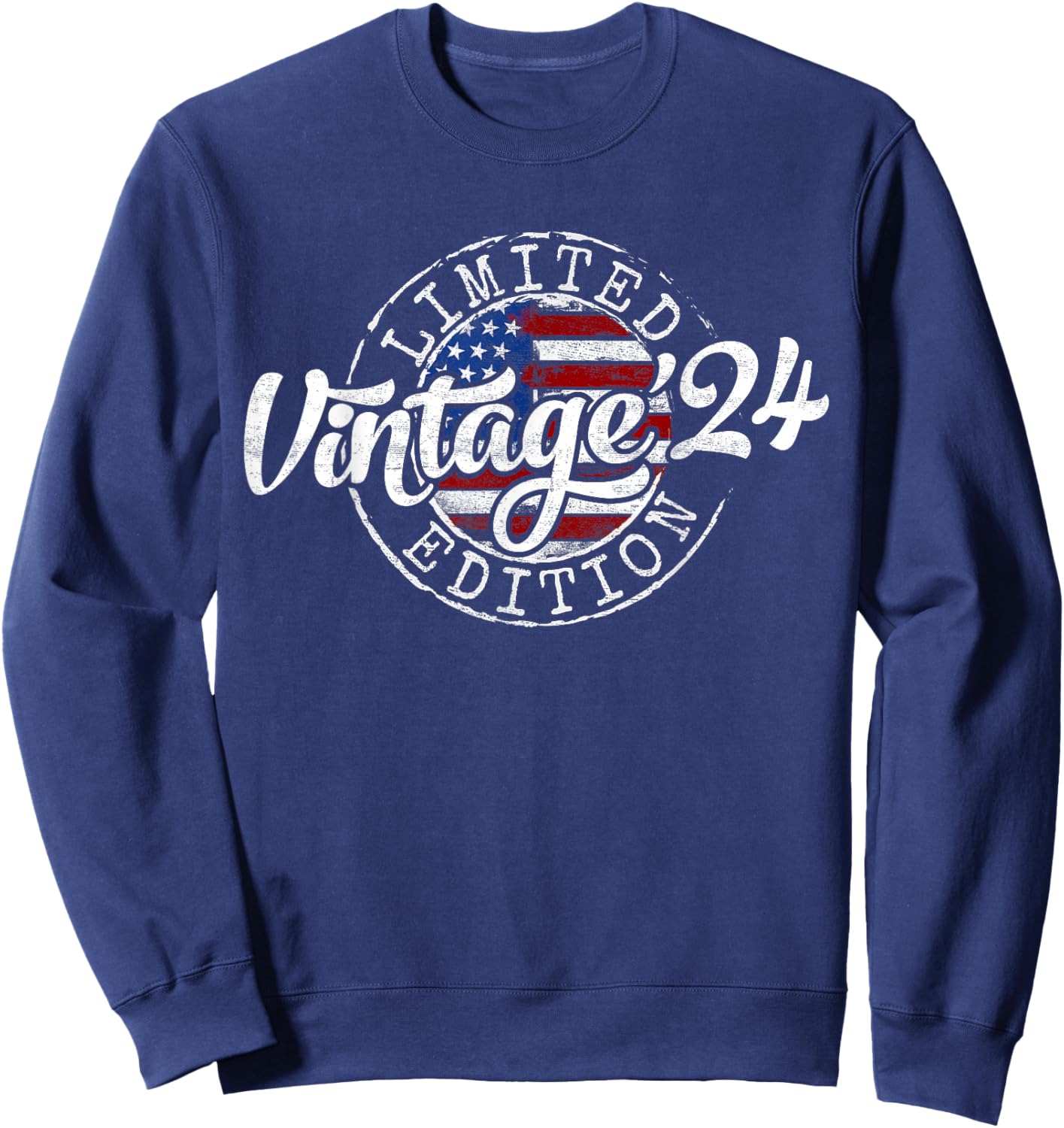 Vintage 2024 Stamp 2nd Birthday Gift Boy Girl 2 Year Old Sweatshirt - Sweatshirt | Navy