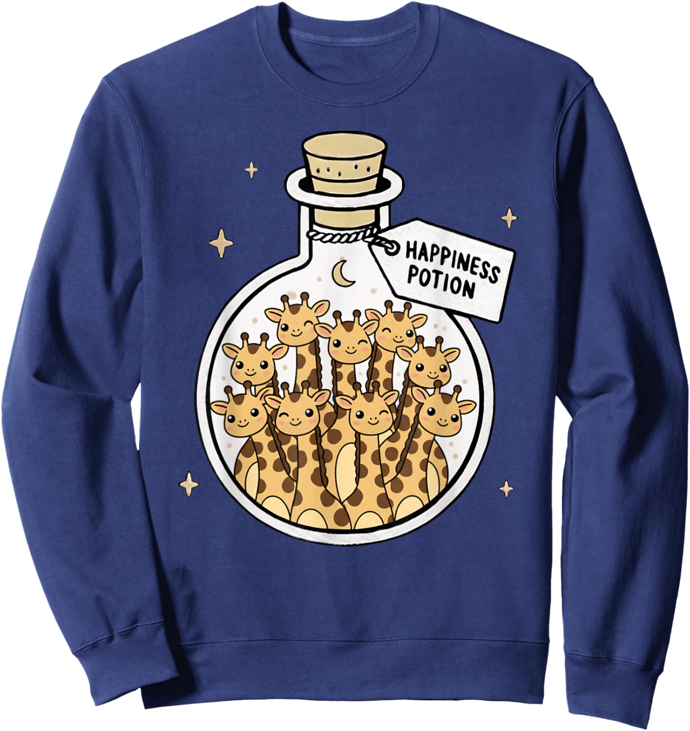 Funny Giraffe Happiness Potion Zoo Boys Girls Kids Sweatshirt - Sweatshirt | Navy