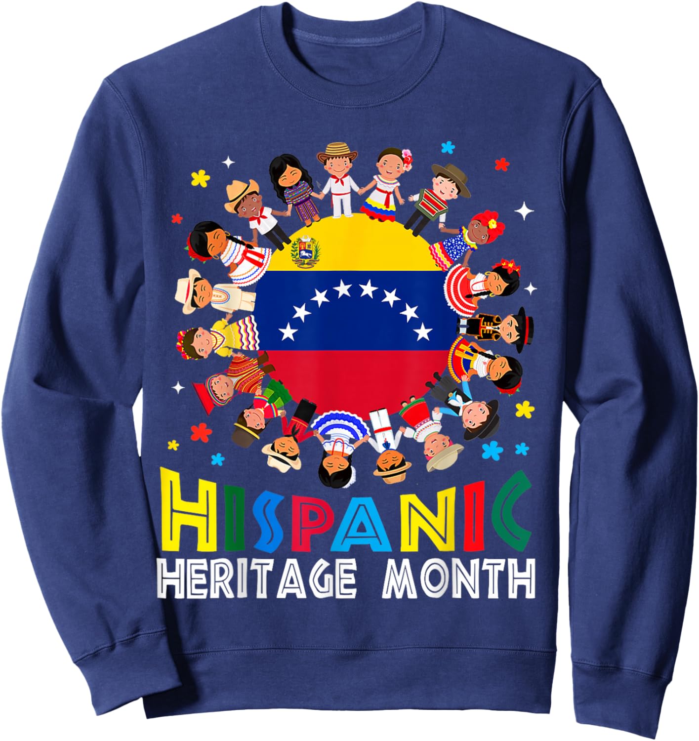 Hispanic Heritage Month Venezuela Kids Boys Girls Toddler Sweatshirt - Sweatshirt | Navy