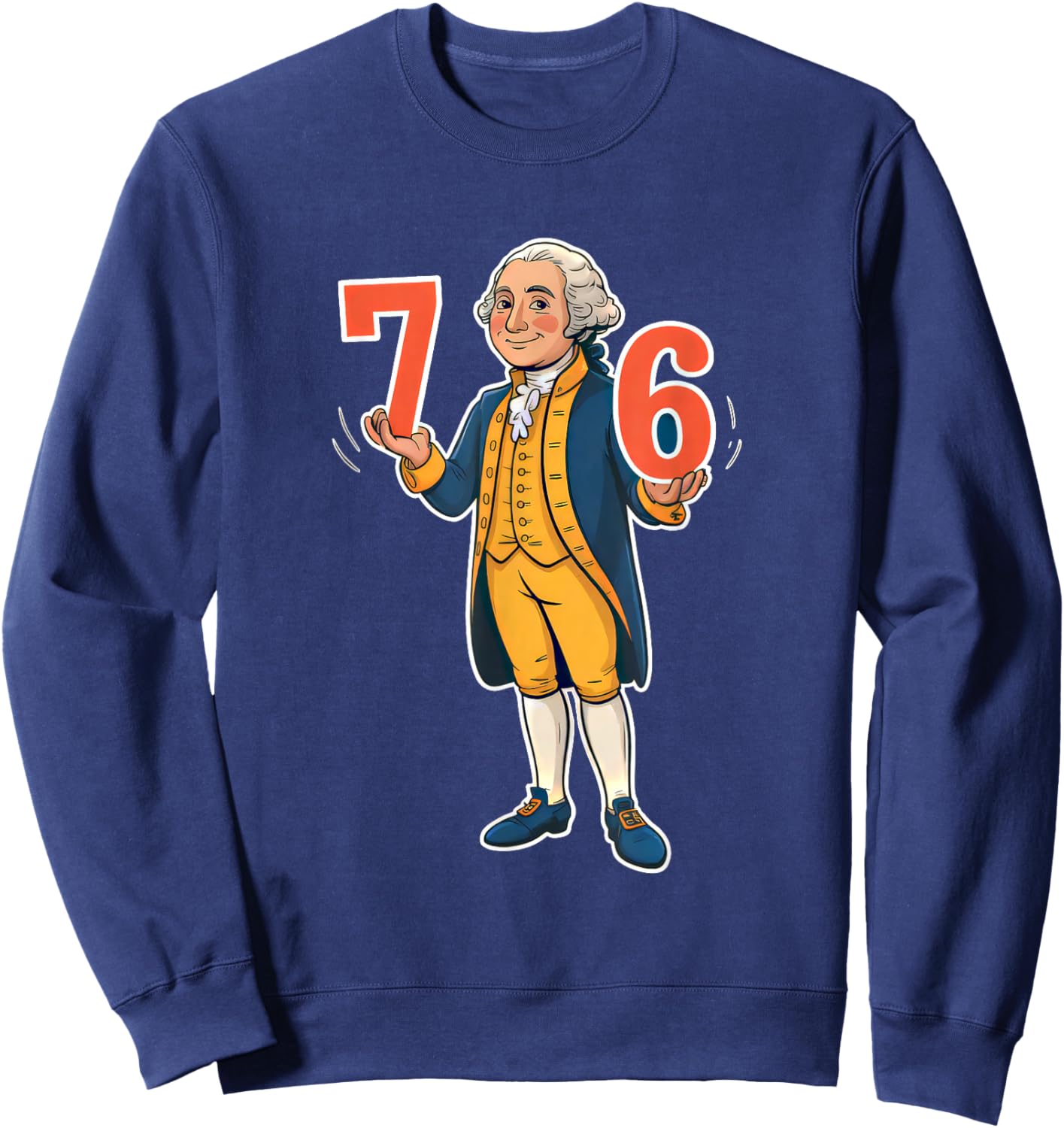 6-7 7-6 George Washington Funny Six Seven Gen Alpha Slang Sweatshirt - Sweatshirt | Navy