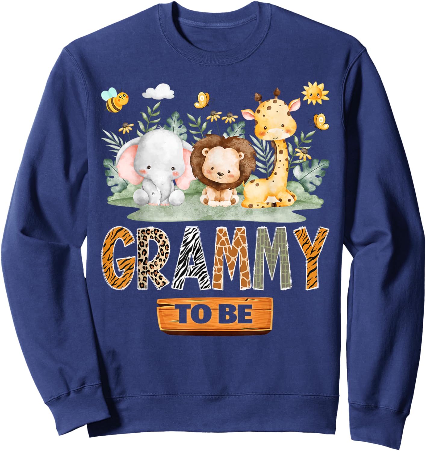 Grammy to Be Safari Jungle Animal Gender Reveal Party Sweatshirt - Sweatshirt | Navy