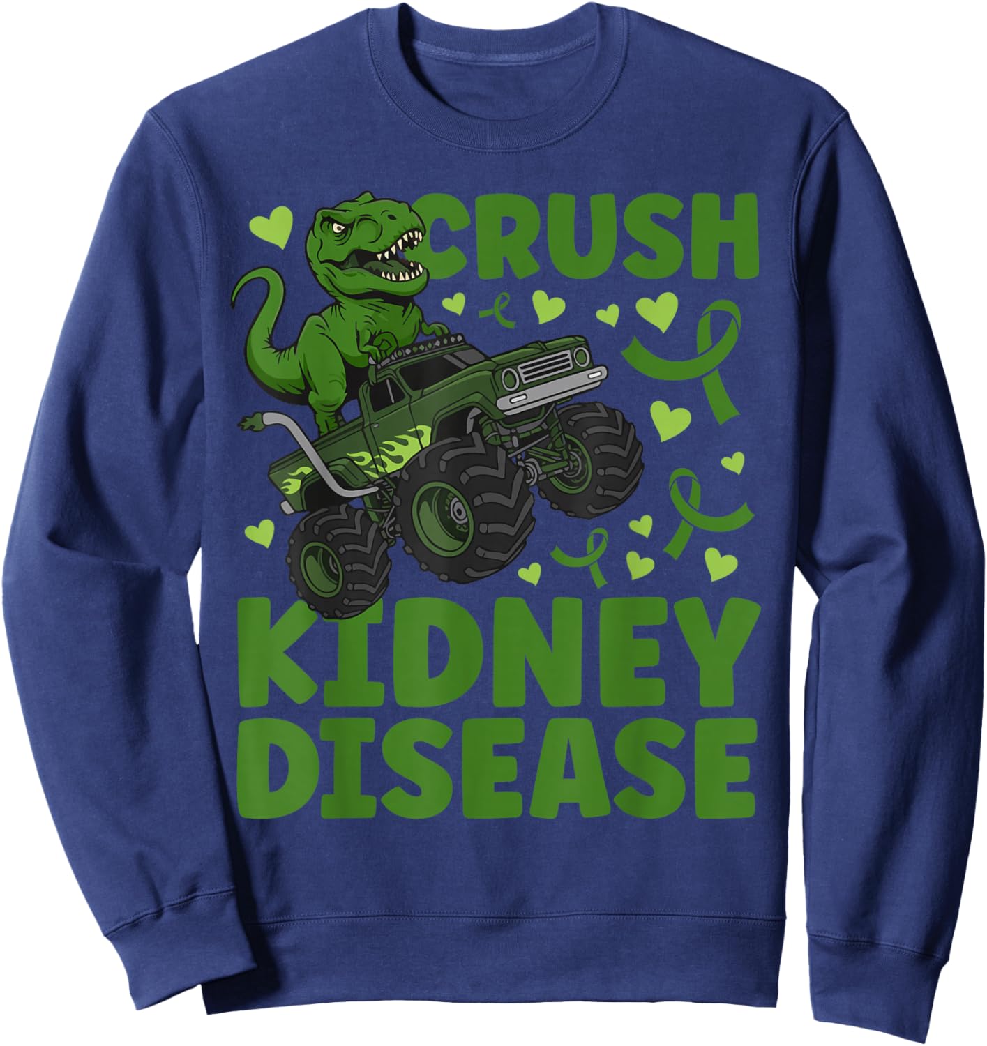 Crush Kidney Disease Awareness Month Kidney Disease Warrior Sweatshirt - Sweatshirt | Navy
