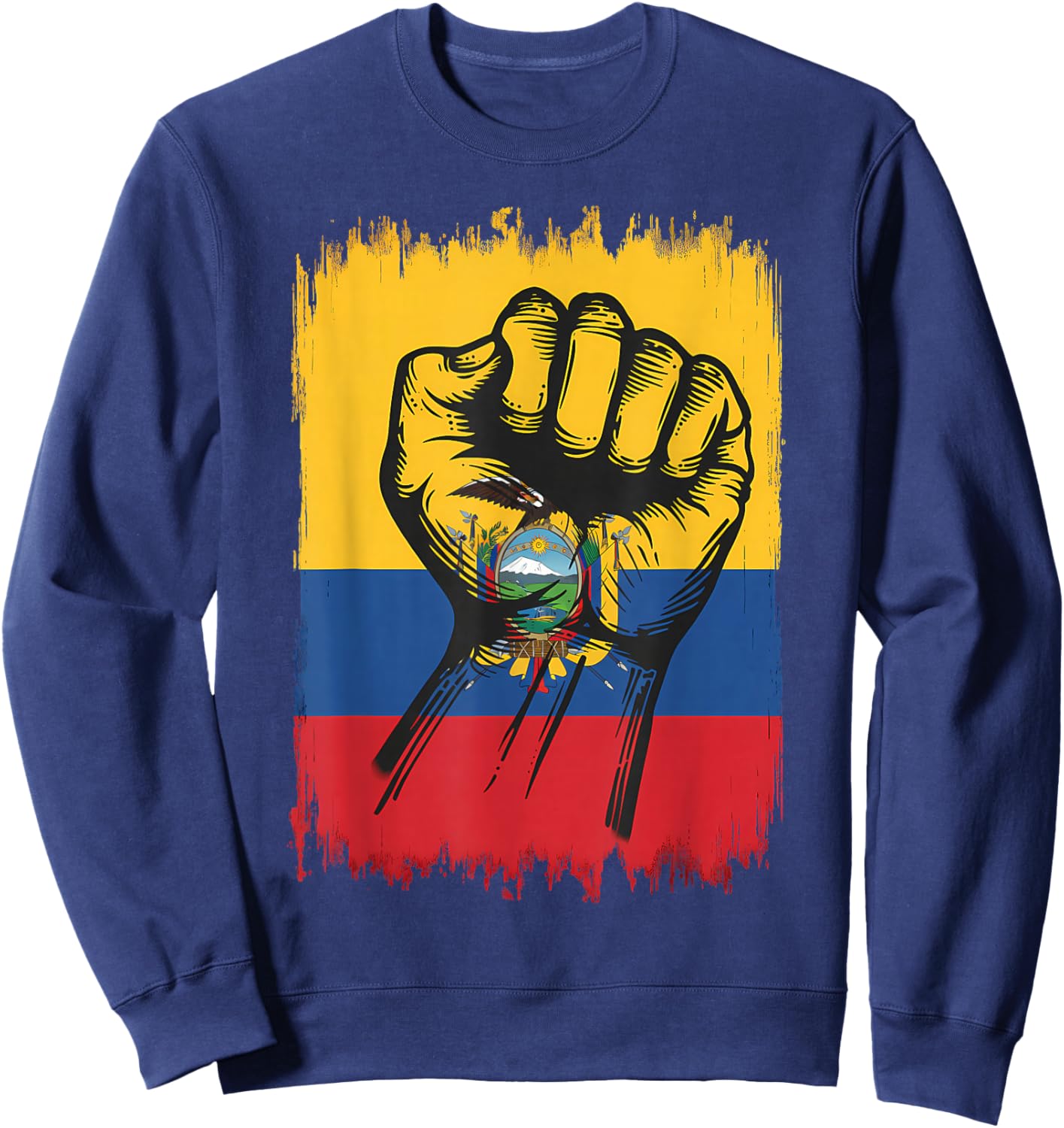 Ecuador Flag Ecuadorian Pride Sweatshirt - Sweatshirt | Navy