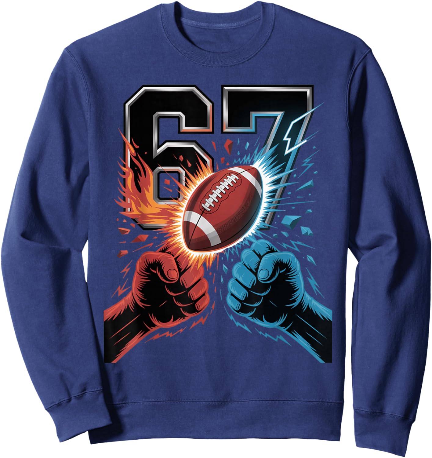 American Football 67 Six Seven Alpha Power Meme for Boys Men Sweatshirt - Sweatshirt | Navy