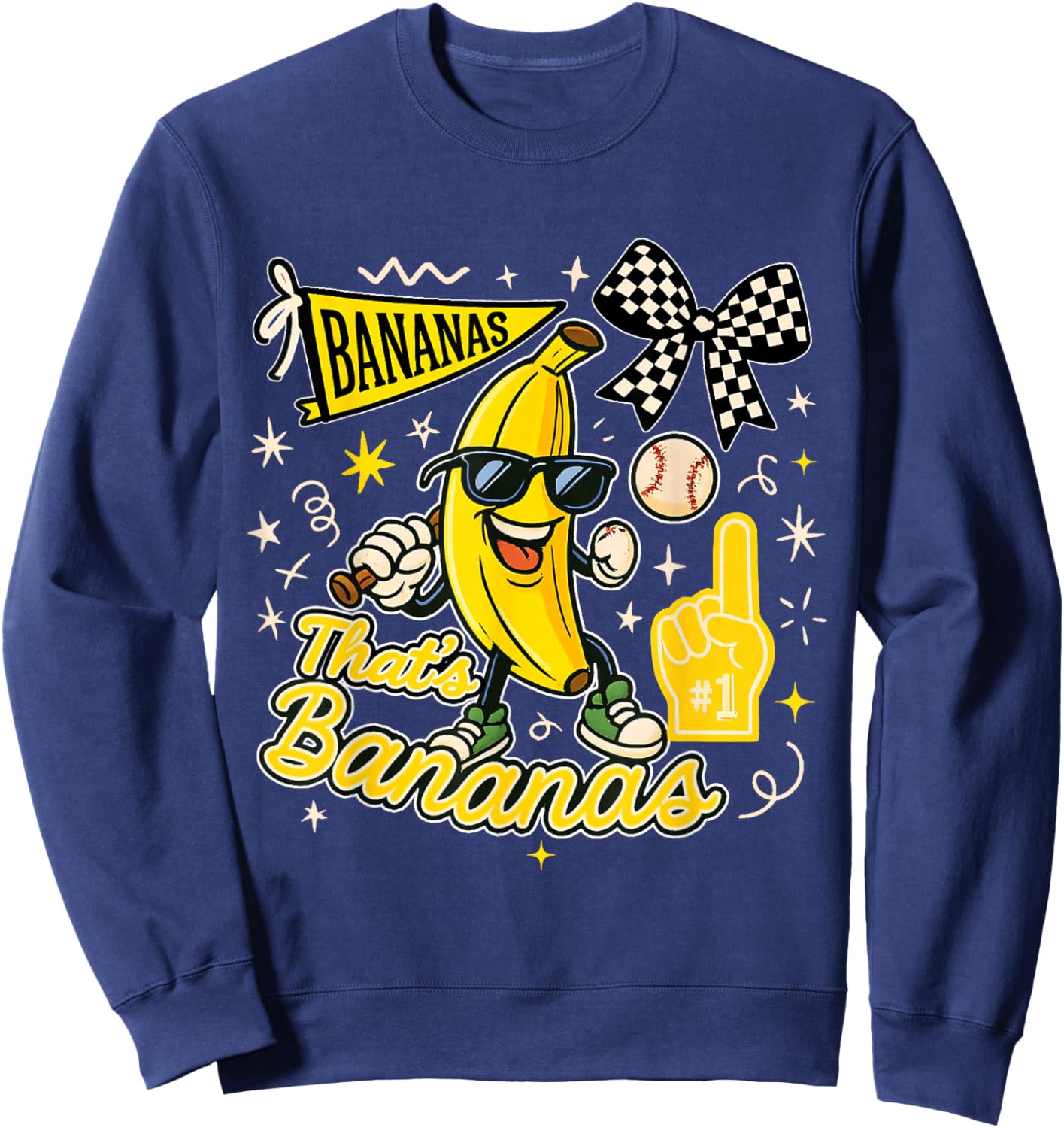 That's Bananas Funny Fruit Humor Retro Summer Men Women Kids Sweatshirt - Sweatshirt | Navy