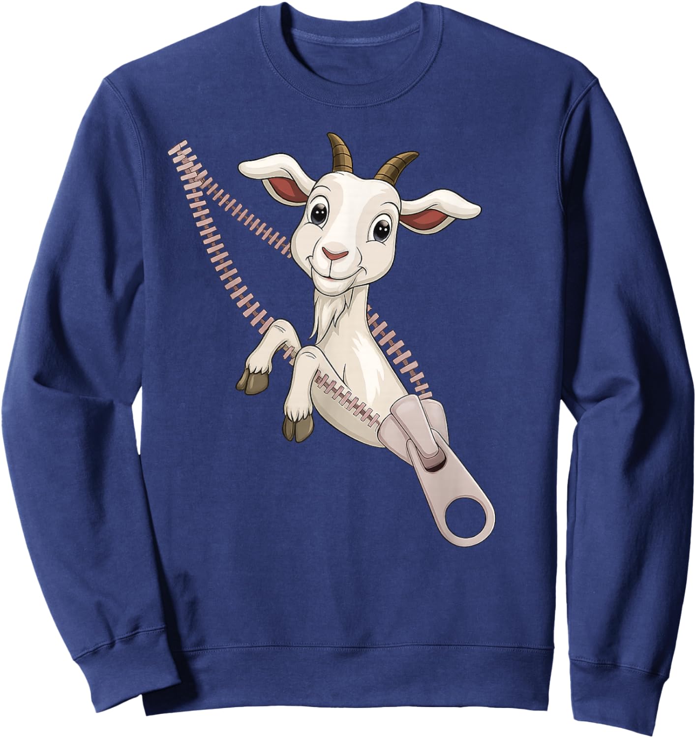 Funny Goat Zipper Sweatshirt - Sweatshirt | Navy