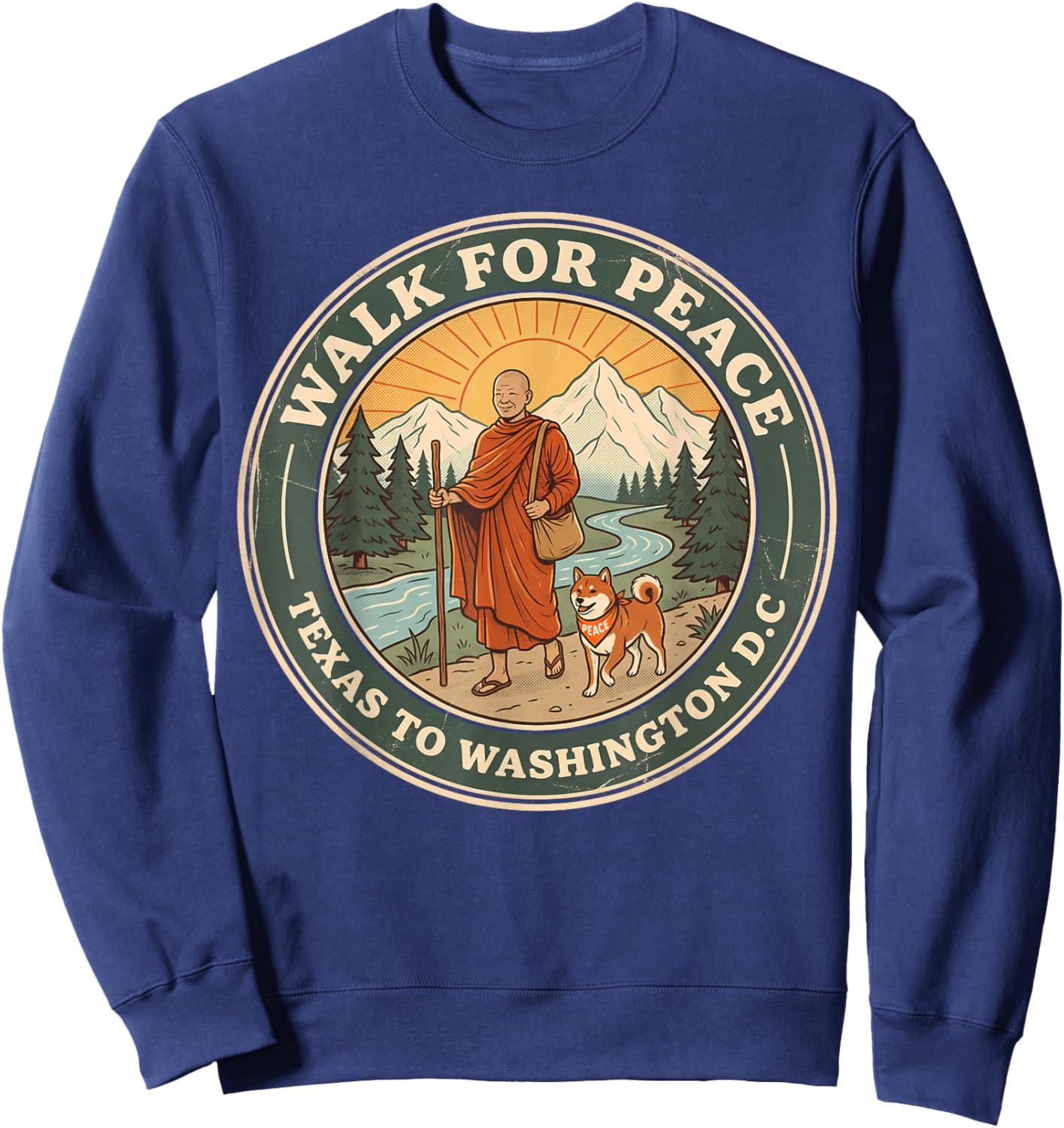 Pilgrimage Walk for Peace Texas to Washington D.C Trek Sweatshirt - Sweatshirt | Navy