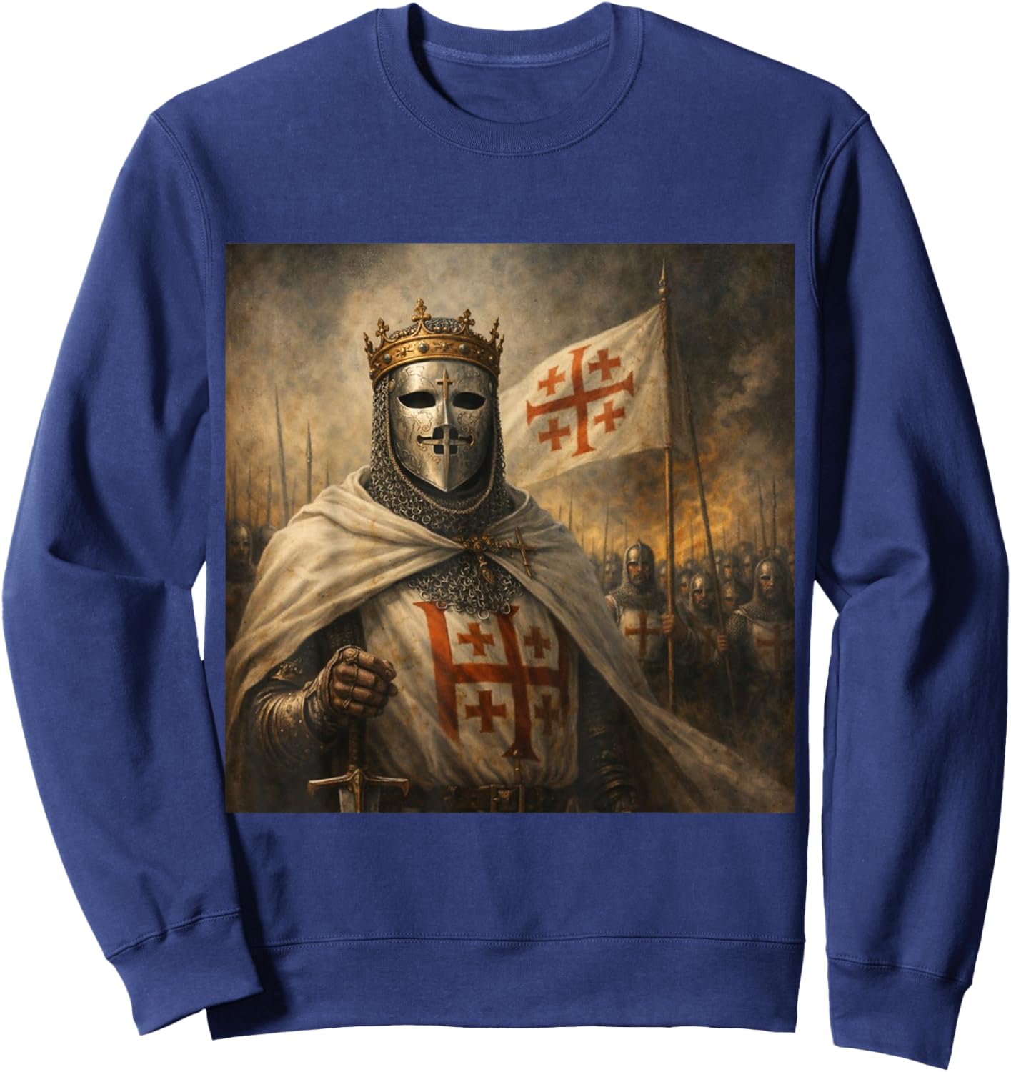 Sliver Mask King Baldwin IV Meme The Leper King Warrior Sweatshirt - Sweatshirt | Navy
