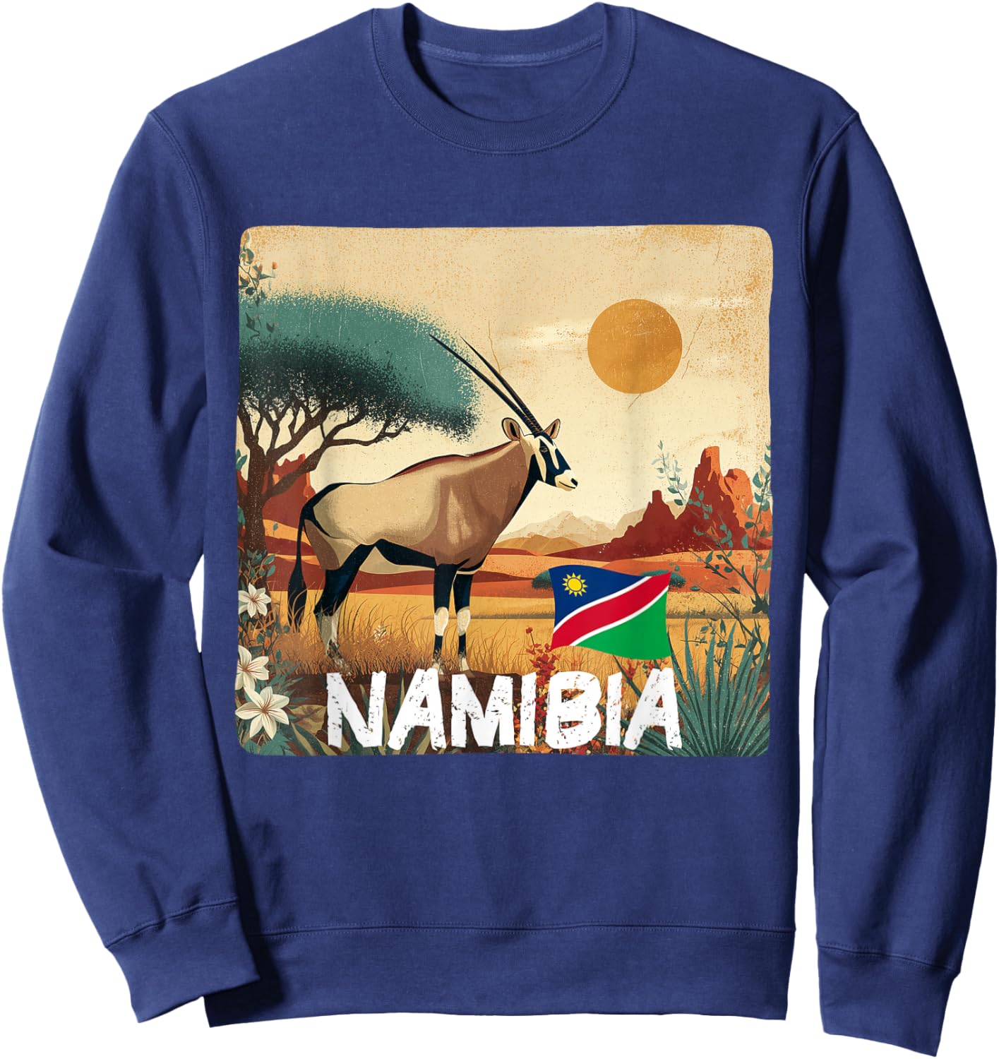 Pretty Namibia Flag with Gemsbok for Oryx Lovers Sweatshirt - Sweatshirt | Navy