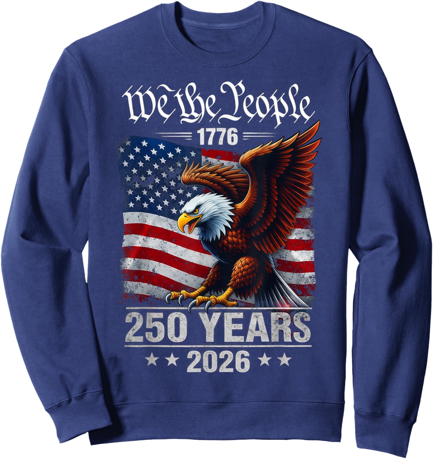 Vintage We The People 1776 250 Years Gift Women Sweatshirt - Sweatshirt | Navy