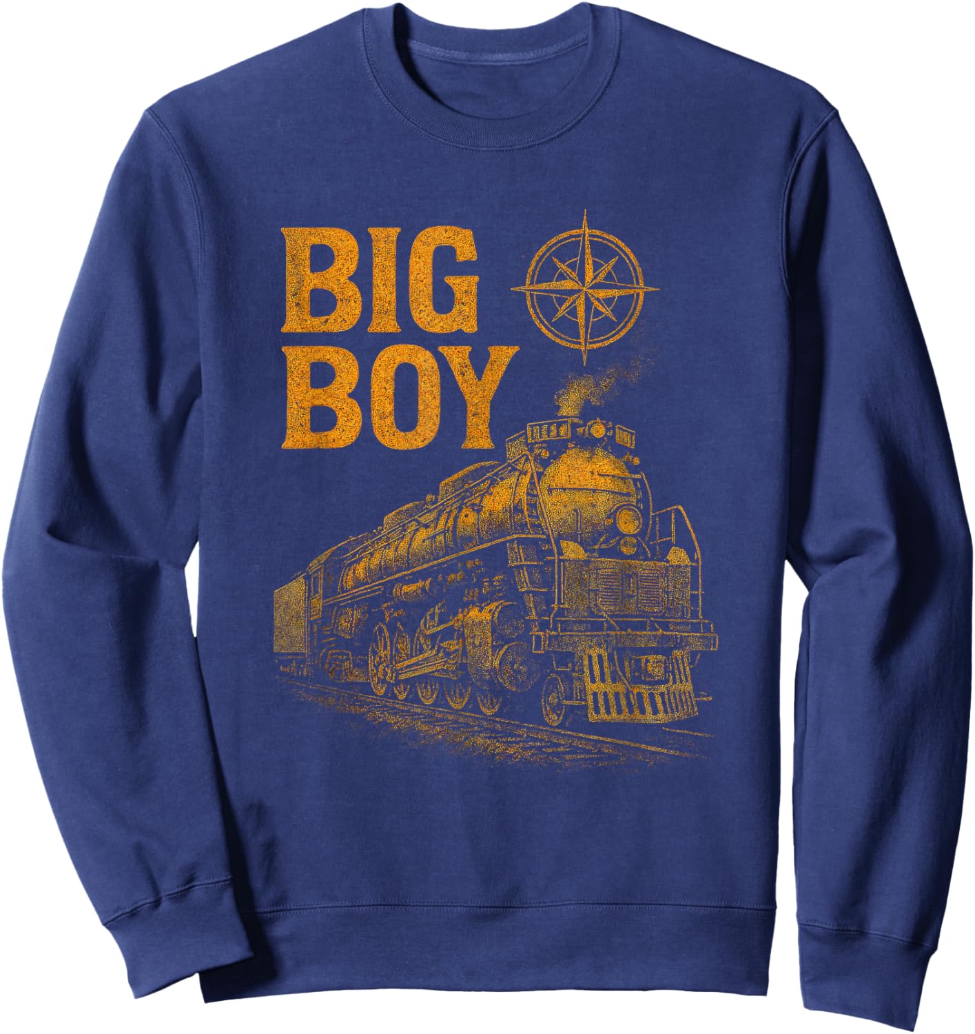 Big BOY - Vintage Steam Locomotive Design Sweatshirt - Sweatshirt | Navy