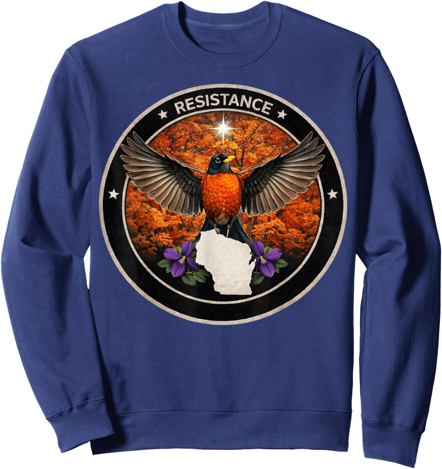 Wisconsin WI Rebel Bird Alliance Resistance No Kings 2026 Sweatshirt - Sweatshirt | Navy