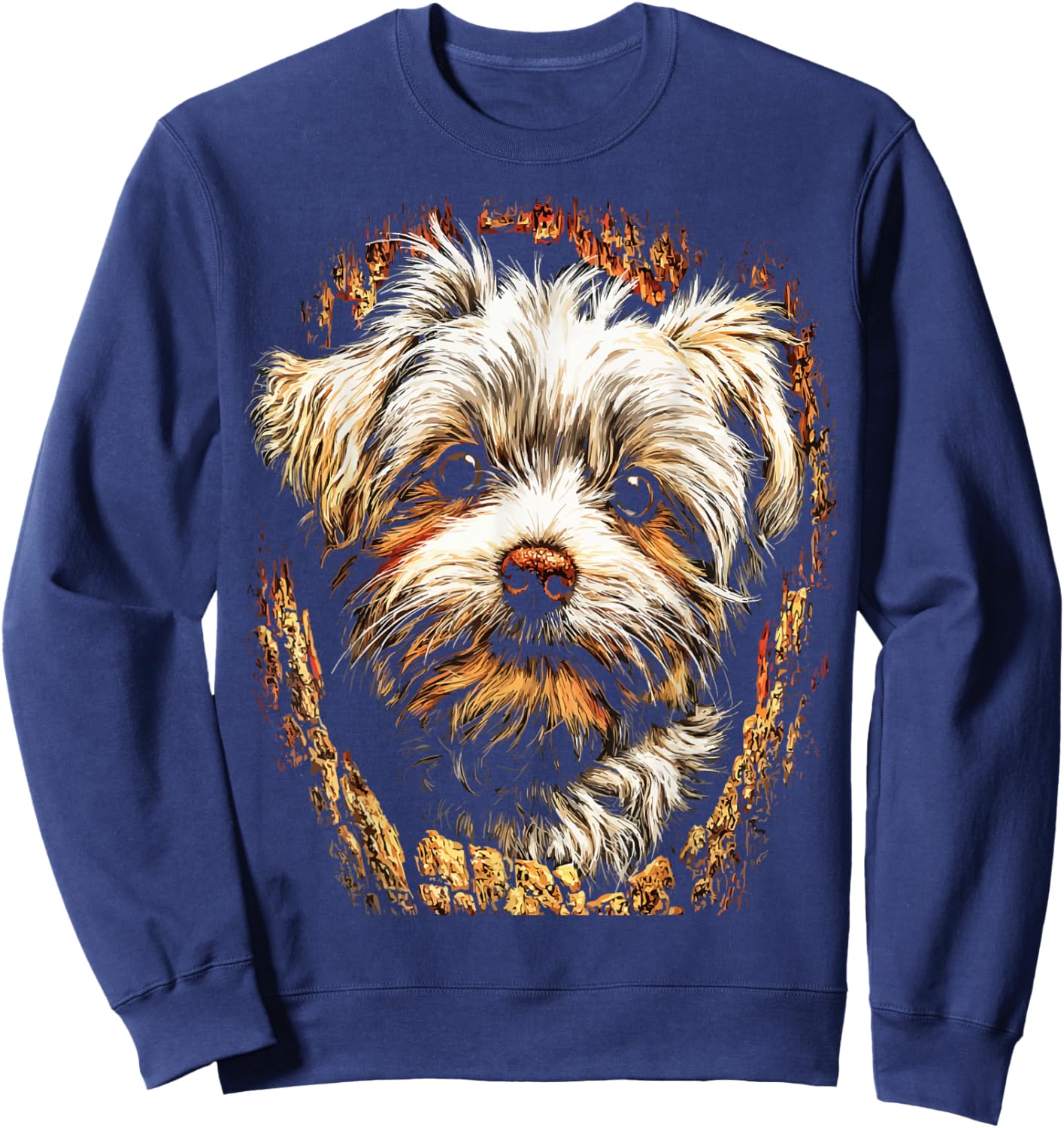 Colorful Maltese Dog Lover Autumn Aesthetic Fall Graphic Sweatshirt - Sweatshirt | Navy