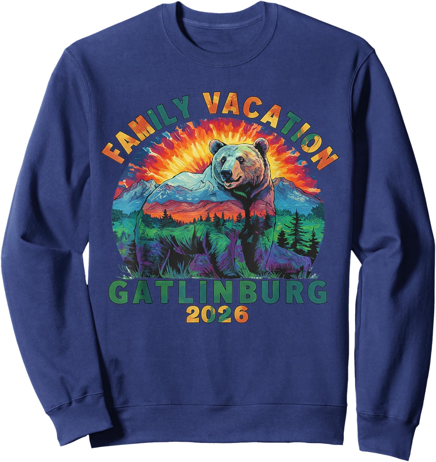 Bear Souvenir Family Vacation Tennessee Gatlinburg 2026 Sweatshirt - Sweatshirt | Navy