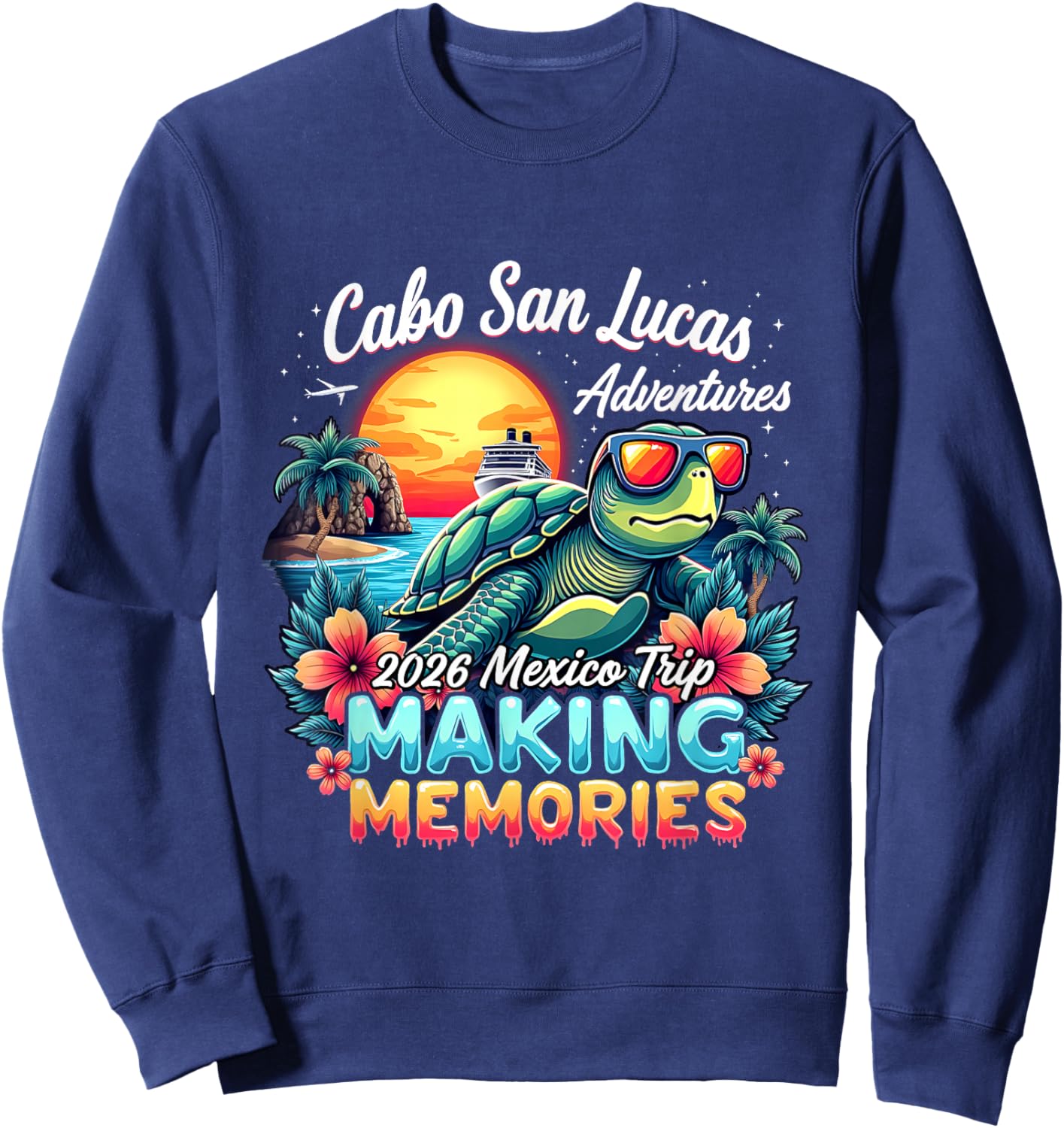 Cabo San Lucas Mexico Squad Beach Summer Vacation Sweatshirt - Sweatshirt | Navy