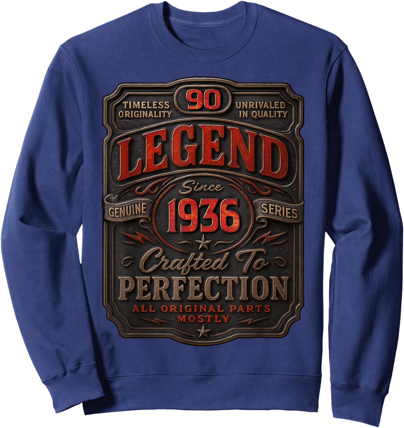 Vintage 1936 Limited Edition Shirt 90 Year Old 90th Birthday Sweatshirt - Sweatshirt | Navy