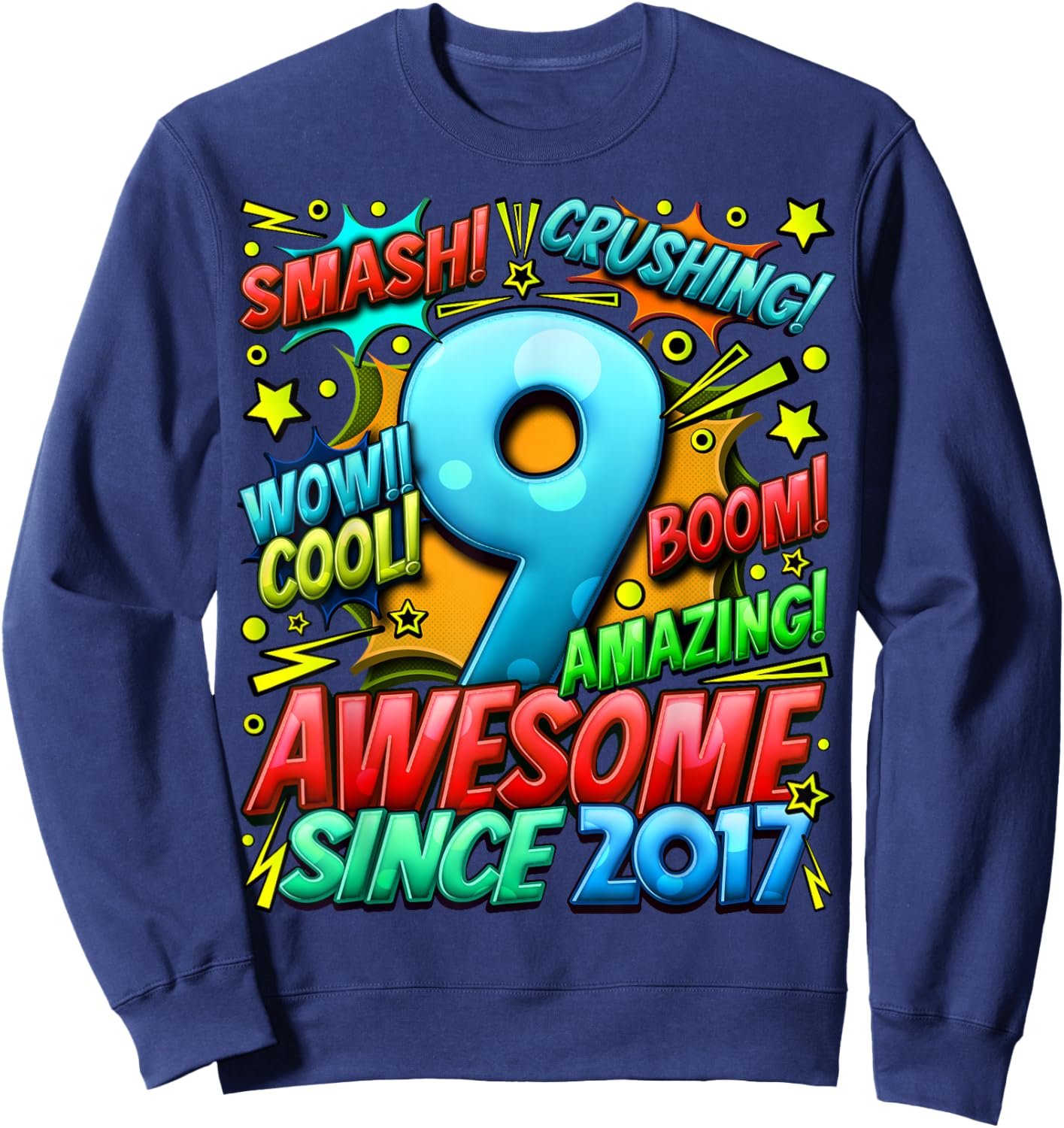 9 Year Old Gifts for Boys 9th Birthday Boy 9 Year Old Boy Sweatshirt - Sweatshirt | Navy