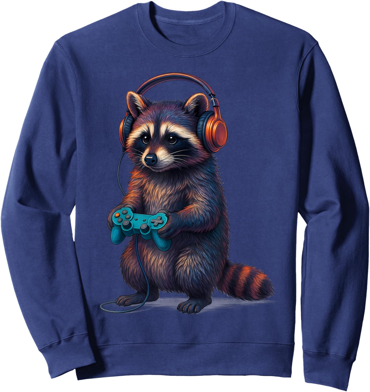 Gamer Racoon Video Games Boys Teen Men Girls Funny Gaming Sweatshirt - Sweatshirt | Navy