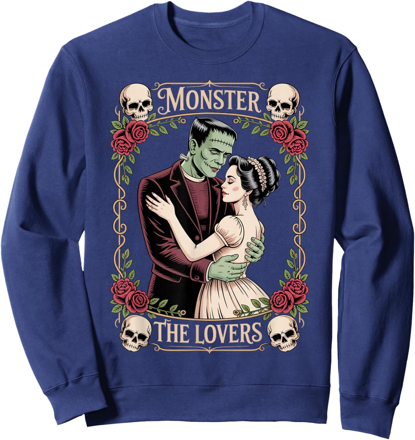 Monster The Lovers Dark Romance Valentine Gothic Couple Sweatshirt - Sweatshirt | Navy