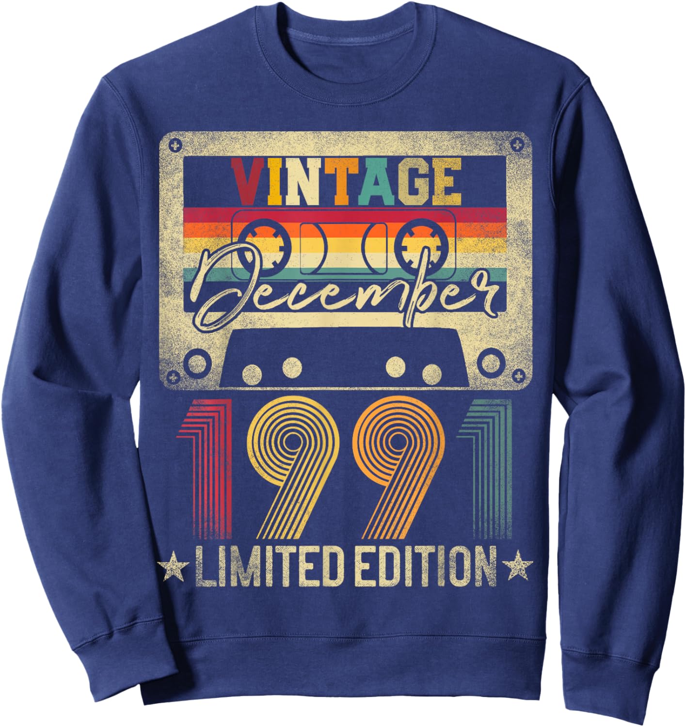 Vintage 1991 December 35 Years Old 35th Birthday Men Women Sweatshirt - Sweatshirt | Navy