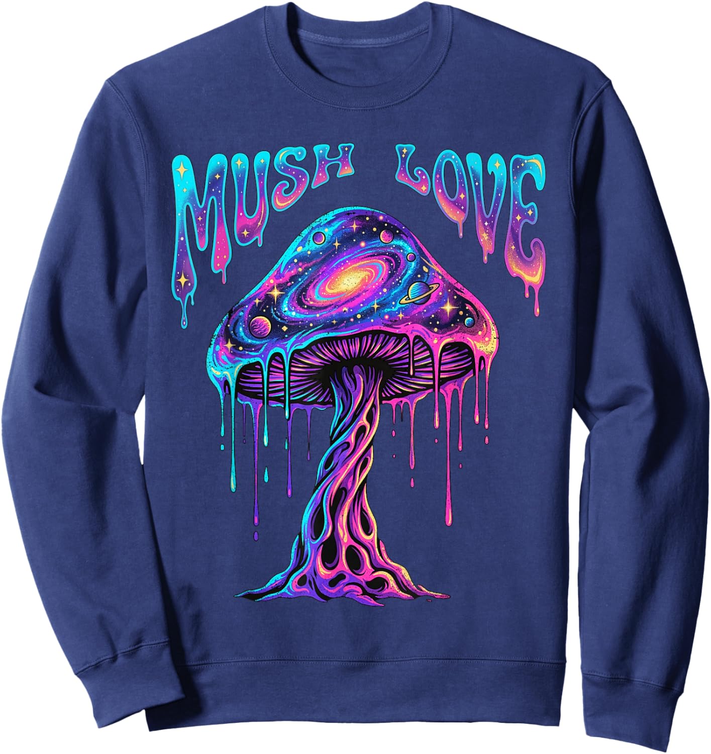 Mush Love Cute Mushroom Hippie Forest Nature Fungi Lovers Sweatshirt - Sweatshirt | Navy