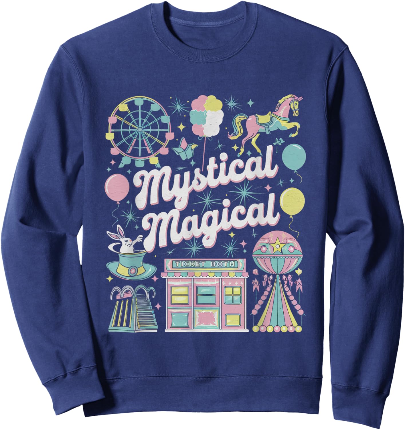 Mystical Magical Retro Aesthetic Space Gift Men Women Sweatshirt - Sweatshirt | Navy