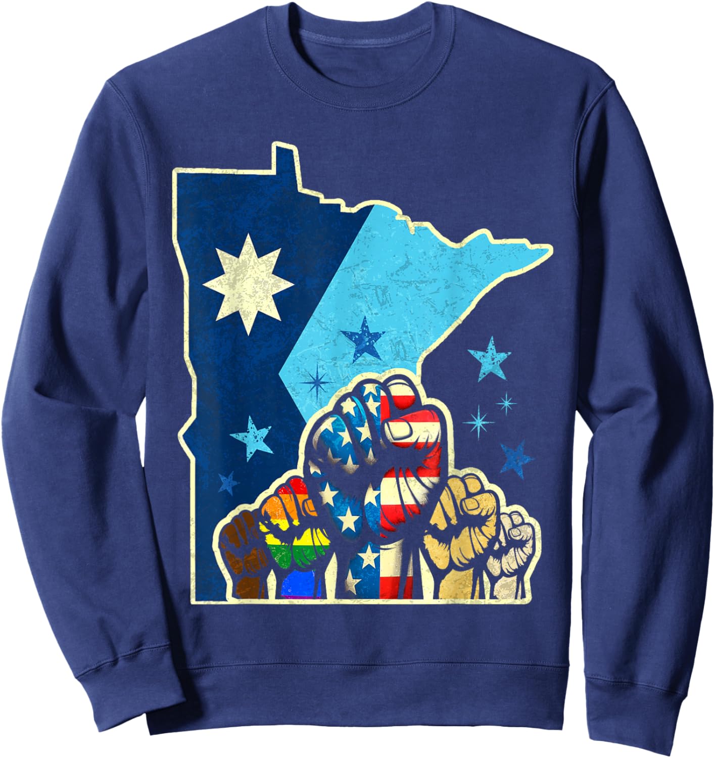 Resist Minnesota Rebel New State Flag Men Women Sweatshirt - Sweatshirt | Navy
